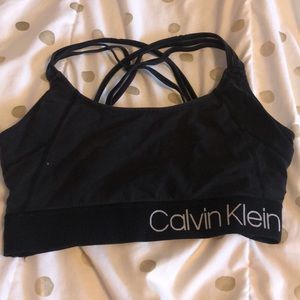 Black Calvin Klein Strappy Sporta Bra. Small/med.
